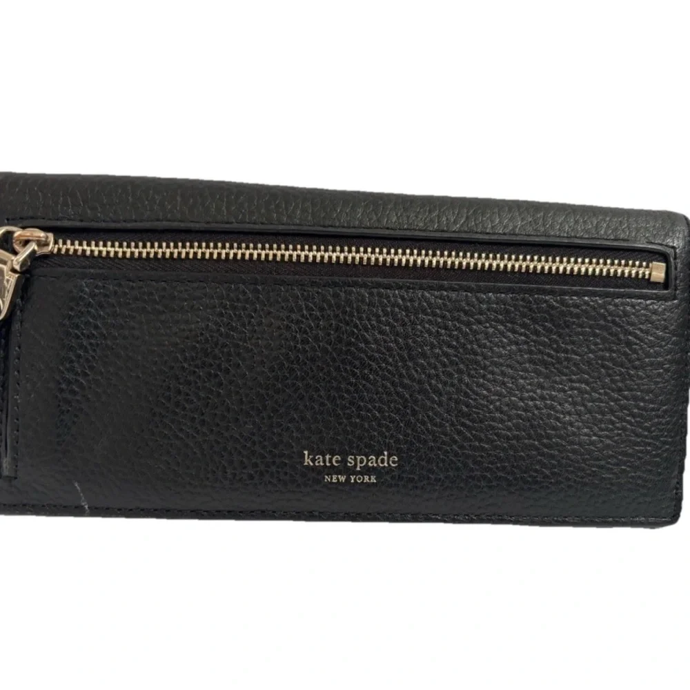Kate spade leather wallet black wristlet organizer
